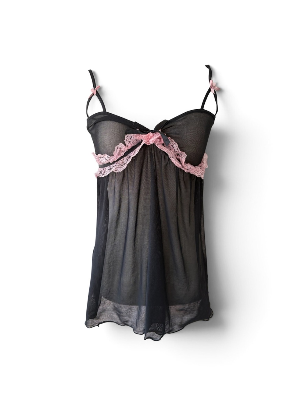 Dreamgirl Pink and Black Lingerie Top